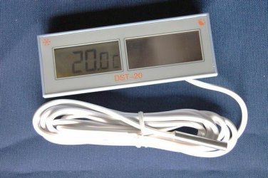 Solar Cell Panel Powered Digital Thermometer Air Liquid Wine Cooler Aquarium New