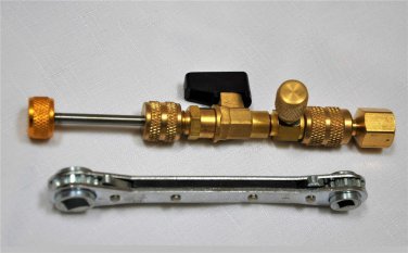 HVAC Tool Kit: Schrader Valve Core Remover/Installer Square Wrench Set AC Port