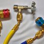 HVAC Kit:Manifold Gauge+5ft Hose Set R22+Car Quick Snap-on Coupler+R134a Can Tap