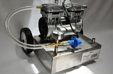 Milker Vacuum Pump SS Liquid Trap Mobile Base Oil-less Pump Tank Regulator Gauge