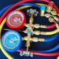 HVAC Tool Kit:2Stage Rotary Vacuum Pump+Manifold Gauge Set+Car Coupler R134a Tap