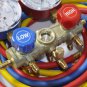 Manifold Gauge Set Hoses R410a R22 R134a AC HVAC Charge Diagnosis Recovery Tool