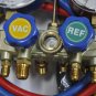 Manifold Gauge 4Way Hose Set R410a R22+AC HVAC Charge Test Recovery Service Tool