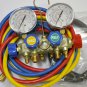 Manifold Gauge 4Way Hose Set R410a R22+AC HVAC Charge Test Recovery Service Tool