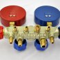 Manifold Gauge 4Way Hose Set R410a R22+AC HVAC Charge Test Recovery Service Tool