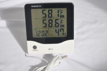Digital Thermometer Hygrometer Indoor/Outdoor Memory Big LCD Display C/F Min/Max