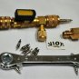 HVAC Tool Kit:Dual Schrader Valve Core Remover/Installer Square Ratchet Wrench