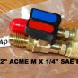 Pair Adapters:Car R134a System Tool Manifold Gauge HVAC 1/4"FFL X1/2"+Ball Valve