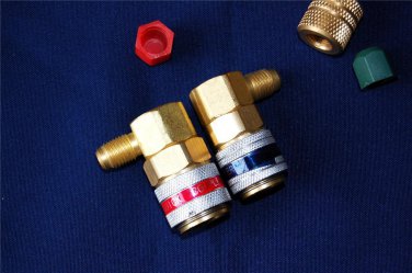 Car AC R134a System Port Quick Snap-on Coupler Adapter/R22 1/4"Flare to Manifold