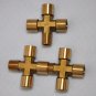 Brass Cross Adapter:1/4 MNPT MIPT X 1/4 FNPT FIPT Solid Manifold Workshop NPT