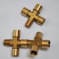 Brass Cross Adapter:1/4 MNPT MIPT X 1/4 FNPT FIPT Solid Manifold Workshop NPT