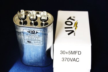 Compressor Furnace Blower Fan Motor Start Run Capacitor Dual:30+5uFD 370VAC HVAC