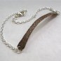 Hammered Copper Bar on Sterling Silver Chain Artisan Bracelet