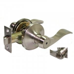 Satin Nickel Bath& Bed Room Reversible Lever Lock Door Lock