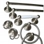 Satin Nickel 7-Piece Bath Accessory Set: 18" Towel Bar, 7" Towel Ring, Paper Holder, Robe Hook