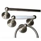 Satin Nickel 3-Piece Bath Accessory Set: 24" Towel Bar, 7" Towel Ring, Paper Holder