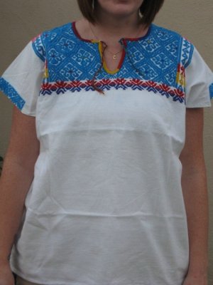 Embroidered Blouse - Indian Blue