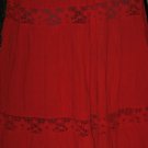 Long Skirt With Oaxacan Lace - Red