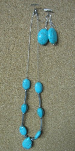 Turquoise & Sterling Necklace Set