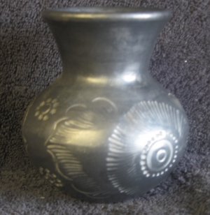 Black Clay Vase