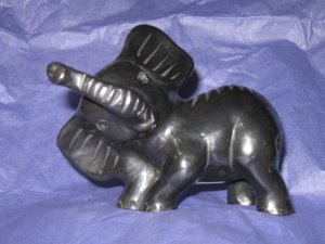 Black Clay Elephant