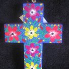Blue Wooden Cross - Large