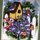 RARE PETERSON BLUEBIRD HOUSE COTTAGE GARDEN FENCE NEEDLEPOINT KIT