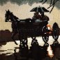 RARE REINARDY SILHOUETTE ART NEEDLEPOINT KIT CARRIAGE RIDE RAINSTORM