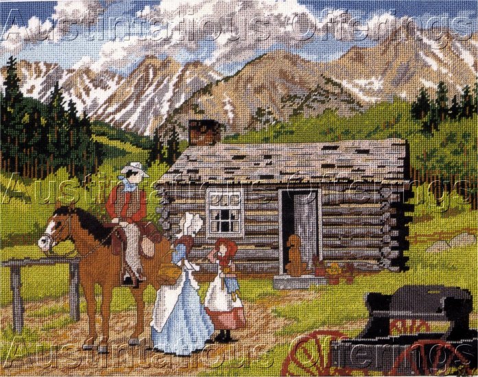 HARD TO FIND RUSTIC SLOANE SOUTHWEST NEEDLEPOINT KIT OLD WEST PIONEERS