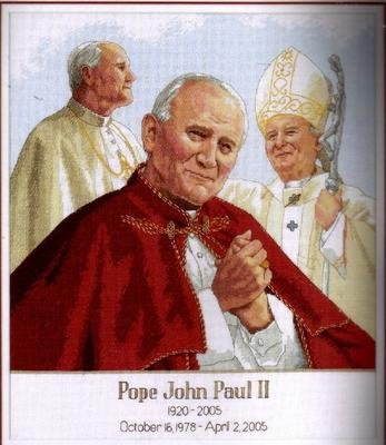 INSPIRATIONAL PAPAL CROSS STITCH KIT POPE JOHN PAUL II