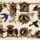 RARE JUDY HAND BIRDHOUSE COLLECTION CROSS STITCH KIT SWALLOWS NEST & MORE