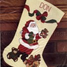 Santa and Teddy Bears at Christmas  Cross Stitch Stocking Kit Suitable for beginners