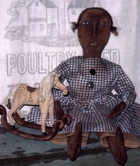 PRIMITIVE BLACK FOLK ART DOLL PATTERN CHART HANNAH'S GIFT