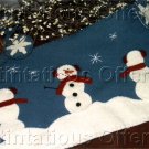 PRIMITIVE FOLK ART FELT EMBROIDERY CHRISTMAS PATTERN CHART  SNOWMEN