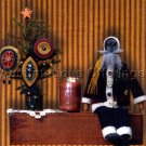 PRIMITIVE FOLK ART CHRISTMAS DOLL PATTERN CHART SANTA AND HIS PENNIES FELT EMBROIDERY