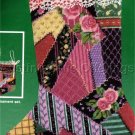 RARE ROSSI VICTORIAN CRAZY QUILT NEEDLEPOINT CHRISTMAS STOCKING KIT