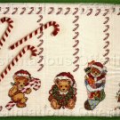RARE MEYER HOLIDAY TABLE SETTING CROSS STITCH KIT CANDYCANE BEARS PLACEMATS