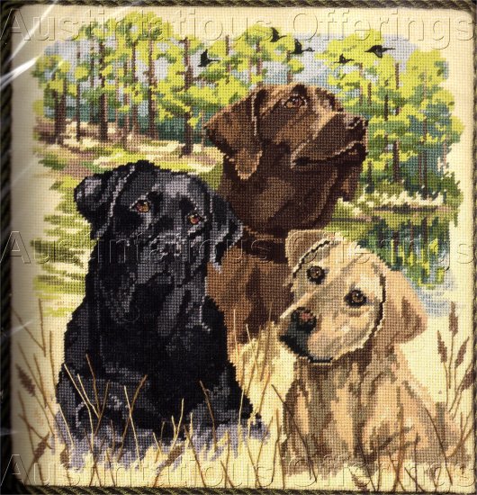 needlepoint labrador pillow