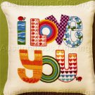RARE DAVENPORT I LOVE YOU CREWEL EMBROIDERY PILLOW KIT CONTEMPORARY RAINBOW COLORS LADY BUG RARE DAVENPORT I LOVE YOU CREWEL EMBROIDERY PILLOW KIT CONTEMPORARY RAINBOW COLORS LADY BUG