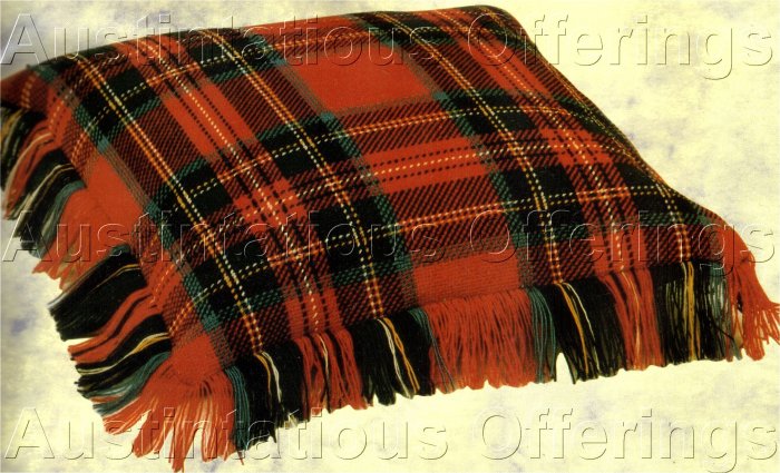 SCOTTISH CLAN LUXURIOUS WORSTED WOOLS COUNTED NEEDLEPOINT PILLOW KIT FAMILY TARTAN ROYAL STEWART