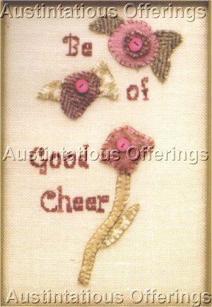 WOOLIES CHARMING  PRIM STYLE WOOL FELT APPLIQUE EMBROIDERY  & CROSS STITCH KIT  TWISTED THREADS