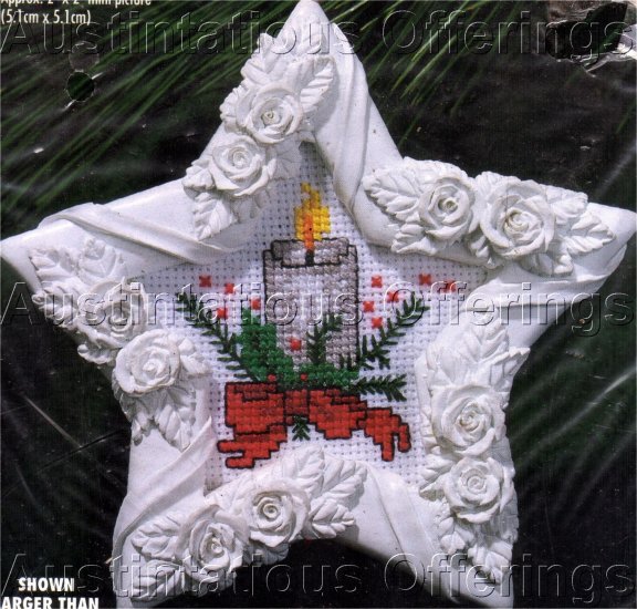 GALLERY OF STITCHES STAR CANDLE CROSS STITCH ORNAMENT KIT