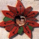 STITCH AND FILL BEADING POINSETTA PIN OR ORNAMENT BEADING KIT