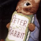 Rare Beatrix Potter Shaped Cross Stitch Pillow Kit Peter Rabbit with his Story Book