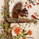 WOODLAND SQUIRREL BIRD FRIENDS CREWEL EMBROIDERY KIT GIORDANO