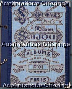 Vintage French Alphabet Embroidery Album Repro Cross Stitch Kit Notepad Sampler Journal Kit