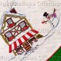 Rare Nancy King Folk Art  Crewel Embroidery Tree Skirt Kit Christmas Village
