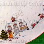 Rare Nancy King Folk Art  Crewel Embroidery Tree Skirt Kit Christmas Village