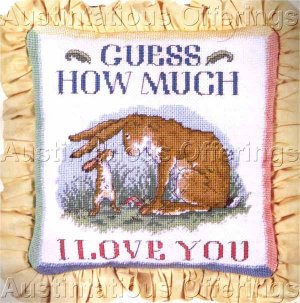 BED TIME STORY GUESS HOW MUCH I LOVE YOU NEEDLEPOINT PILLOW KIT