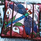 BARRANI STAINED GLASS DRAGONFLY & LILIES NEEDLEPOINT PILLOW KIT